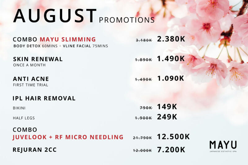 Mayu Spa August Promotion: Major Discounts on Skin Care, Hair Removal, and Slimming!