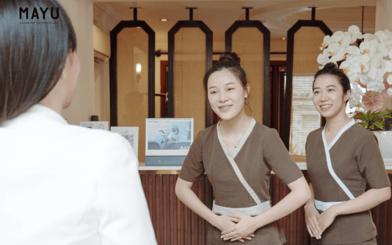 Không gian đậm chất thiền Nhật tại Mayu Spa, mang lại cảm giác thư giãn tuyệt đối ngay từ khi bước vào